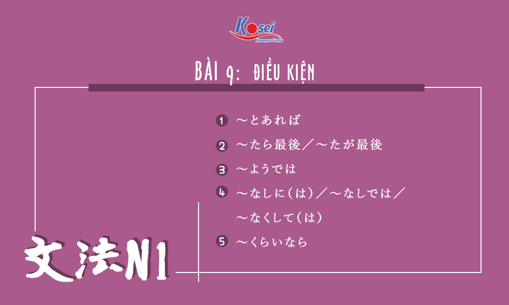 Học ngữ pháp tiếng Nhật N1 | Bài 9: Điều kiện